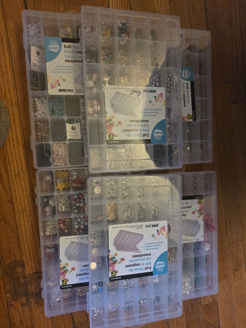 6 Trays Of Beads & Charms All Seasons, Gemstones Moonstones Top Quality Lot